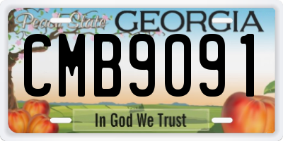 GA license plate CMB9091