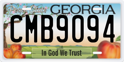 GA license plate CMB9094