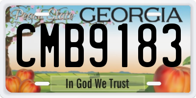 GA license plate CMB9183
