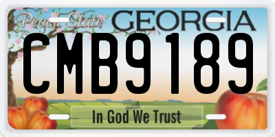 GA license plate CMB9189