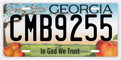 GA license plate CMB9255