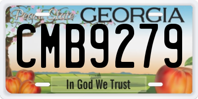 GA license plate CMB9279