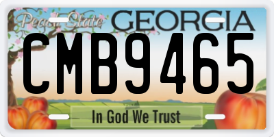 GA license plate CMB9465
