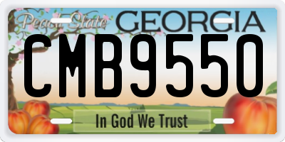 GA license plate CMB9550