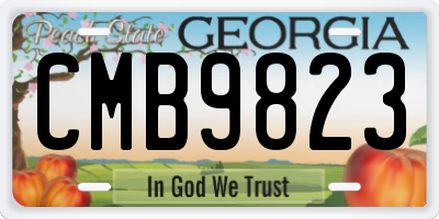 GA license plate CMB9823