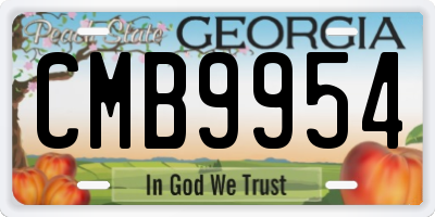 GA license plate CMB9954