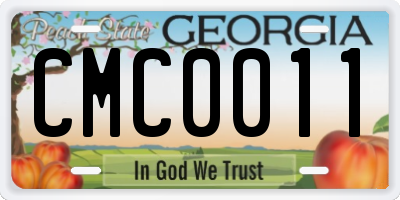 GA license plate CMC0011