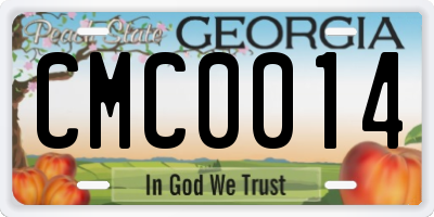 GA license plate CMC0014