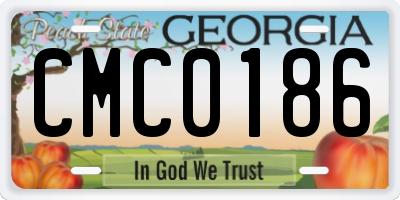 GA license plate CMC0186