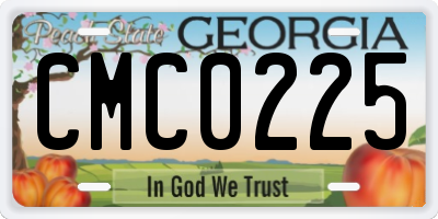 GA license plate CMC0225