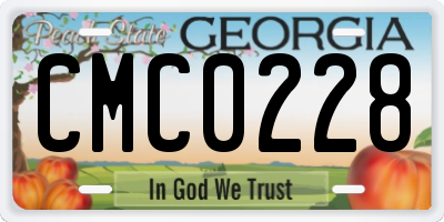 GA license plate CMC0228