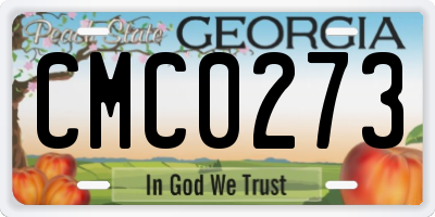 GA license plate CMC0273
