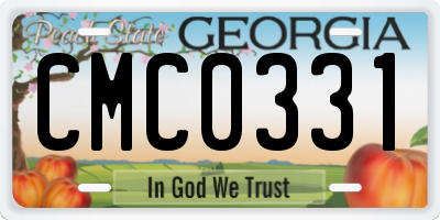 GA license plate CMC0331