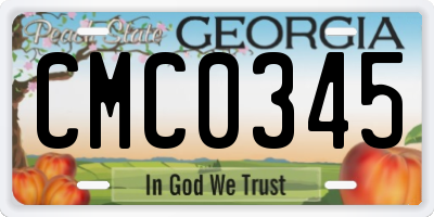 GA license plate CMC0345