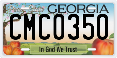 GA license plate CMC0350