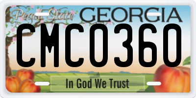 GA license plate CMC0360
