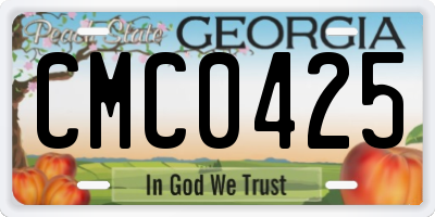 GA license plate CMC0425
