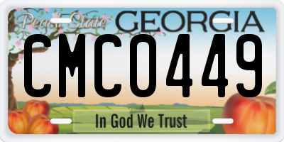 GA license plate CMC0449