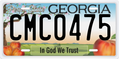 GA license plate CMC0475