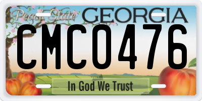 GA license plate CMC0476