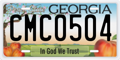 GA license plate CMC0504