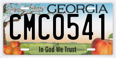 GA license plate CMC0541