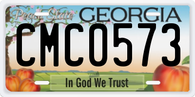 GA license plate CMC0573