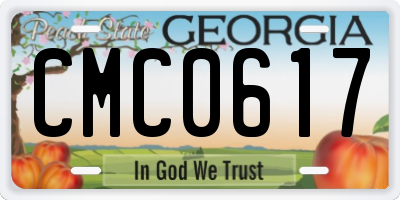 GA license plate CMC0617