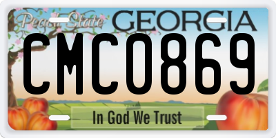 GA license plate CMC0869