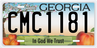 GA license plate CMC1181