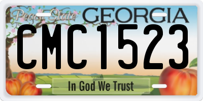 GA license plate CMC1523