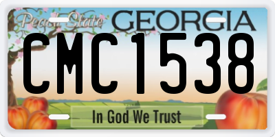 GA license plate CMC1538