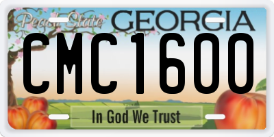 GA license plate CMC1600