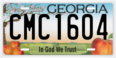 GA license plate CMC1604