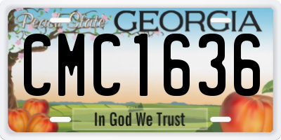 GA license plate CMC1636