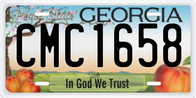 GA license plate CMC1658