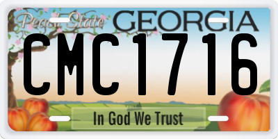GA license plate CMC1716