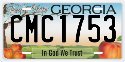 GA license plate CMC1753