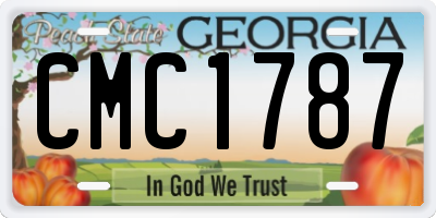 GA license plate CMC1787