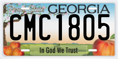 GA license plate CMC1805