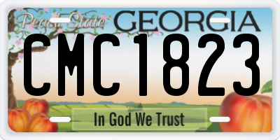GA license plate CMC1823