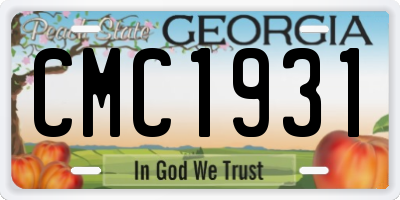 GA license plate CMC1931