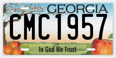 GA license plate CMC1957