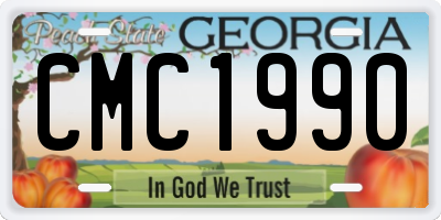 GA license plate CMC1990