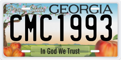 GA license plate CMC1993