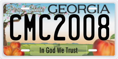 GA license plate CMC2008