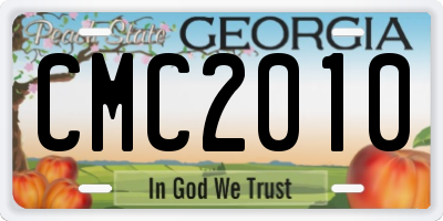 GA license plate CMC2010