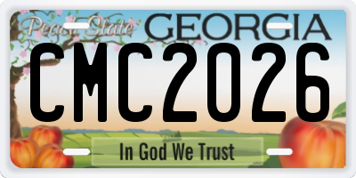 GA license plate CMC2026