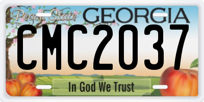 GA license plate CMC2037