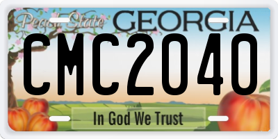 GA license plate CMC2040